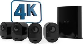 Arlo Ultra 2 Spotlight Camera Set of 4 Juodas (Black) - 4K Kamera