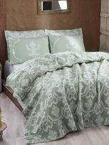 zalia lovatiese - Mijolnir Lovatiesė Pure 143EPJ5539, balta/žalia (White/Green), 160x235 cm - 2 nuotrauka