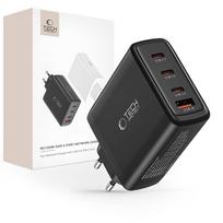 usb a usb c pakrovejas - Tech-Protect NC100W-GAN 100W 4-Port USB-C PD + QC3.0 Tinklo Įkroviklis Juodas (Black) - 1 nuotrauka
