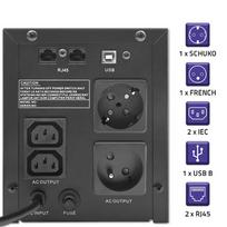 power supply - QOLTEC 53770 UPS 1500VA 900W - 5 nuotrauka