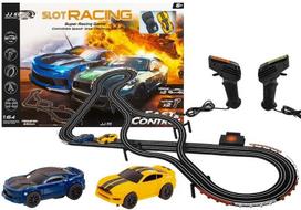 slot trasos - LEAN TOYS Lenktynių trasa su dviem automobiliais, 1:64 - 2 nuotrauka