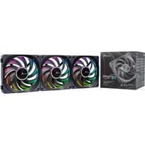 korpuso ventiliatoriai argb - Seasonic MagFlow ARGB 120 mm Korpuso Ventiliatorius 3 vnt Juodas (Black) - 2 nuotrauka