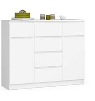 komoda 120 - Komoda Akord Furniture Factory K017, balta (White) - 3 nuotrauka