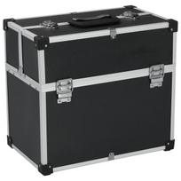 vidaXL Įrankių lagaminas Juodas (Black) 38x22,5x34 cm, aliuminis