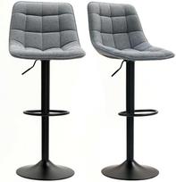 Baro kėdė HOMCOM, tamsiai pilka (Dark Grey), 2 vnt.