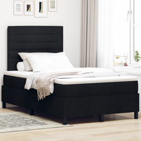 vidaXL Dėžės spyruoklinis lovos su čiužiniu, Juodas (Black), 120x200 cm, audinys