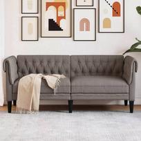 vidaXL Dvivietė Chesterfield sofa, taupe (Taupe)