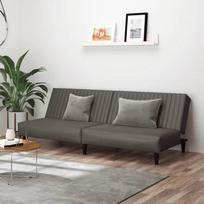 vidaXL Dvivietė sofa-lova, pilka (Grey), dirbtinė oda