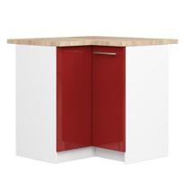 kampines virtuvines spinteles - Akord Oliwia Kampinė virtuvinė spintelė S90, balta/raudona (White/Red) - 1 nuotrauka