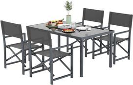 Lauko baldų komplektas Outsunny, pilkas (Grey), 4 vietų