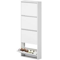 batu lentyna - HOMCOM Batų spinta metalinė su 4 atvartais, balta (White), 55 x 15 x 139,5 cm - 1 nuotrauka