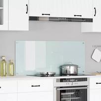 vidaXL Virtuvės Atlenkiama Balta (White) 120x50x0,6 cm Grūdintas Stiklas