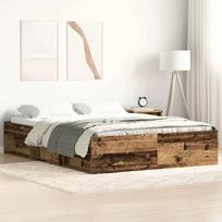 vidaXL Lovos rėmas be čiužinio, sena mediena (Old Wood), 160x200 cm