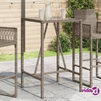 lauko baras - Lauko baro stalas vidaXL, pilkas (Grey), 70 x 70 x 110 cm - 2 nuotrauka