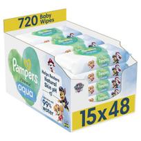 babos babos - Pampers Harmonie Aqua Baby drėgnos servetėlės, 720 vnt. - 1 nuotrauka