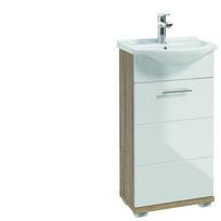 vonios spintele 75 - Vonios spintelė Deftrans Bari, balta/medžio (White/Wood) - 2 nuotrauka
