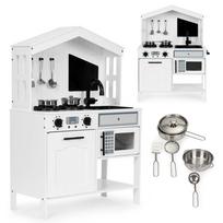 medine vaikiska virtuve - Vaikiška medinė virtuvėlė EcoToys PLK563W, balta (White) - 1 nuotrauka