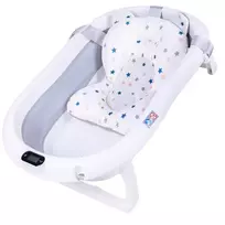 PRIMABOBO silikoninė sulankstoma vonelė su termometru, pilka (Grey), 80 cm