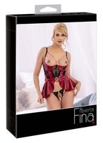 Abierta Fina seksualus 2 dalių komplektas Shelf Bra Set red 85C/XL