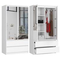 spinta su veidrodziu - Spinta Akord Furniture Factory S90, balta (White), su veidrodžiu - 1 nuotrauka
