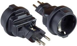 maitinimo laidas - Good Connections PA-6002S maitinimo kištuko adapteris J tipo (CH) F tipo Juodas (Black) - 1 nuotrauka