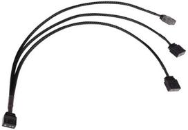 argb splitter - Alphacool Y-Splitter aRGB 3-Pin iki 3x 3-Pin 30 cm Juodas (Black) - 2 nuotrauka