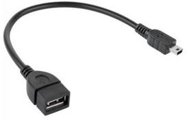otg - Cabletech USB A į Mini USB B OTG Adapteris 0.2m Juodas (Black) - 1 nuotrauka