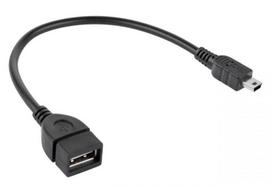 otg - Cabletech USB A į Mini USB B OTG Adapteris 0.2m Juodas (Black) - 2 nuotrauka
