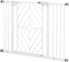 vartai varteliai - PawHut Laiptų vartai šunims, automatinės durys be grąžto, 74-100 cm, Balta (White) - 1 nuotrauka