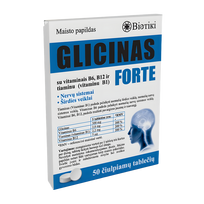 b6 vitaminas b12 - Biotiki Glicinas Forte 300 mg su vitaminais B6, B12 ir B1, 50 tablečių - 2 nuotrauka