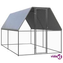 narvas visciukams - vidaXL Lauko narvas viščiukams, 2x4x2m, galvanizuotas plienas (Galvanized Steel) - 2 nuotrauka