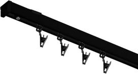 aliuminis karnizas - Sukomplektuotas aliuminio karnizas „Single“ juodas (Black), 150 cm - 1 nuotrauka