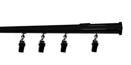 aliuminis karnizas - Sukomplektuotas aliuminio karnizas „Single“ juodas (Black), 150 cm - 2 nuotrauka