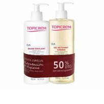 Topicrem DA PROTECT Emolient Balm + Cleansing Gel Rinkinys 500 ml, 2 vnt.