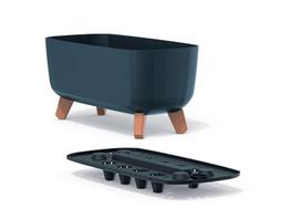 Plastikinis vazonas Prosperplast GRACIA CASE, antracito spalvos, 58 x 24 x 23,5 cm