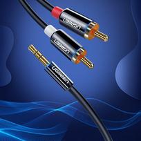 aux to - Ugreen 10590 AV116 3,5mm Jack to 2RCA (Cinch) Cable 3m Black - 2 nuotrauka