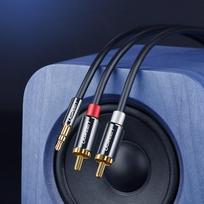 aux to - Ugreen 10590 AV116 3,5mm Jack to 2RCA (Cinch) Cable 3m Black - 3 nuotrauka