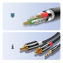 aux to - Ugreen 10590 AV116 3,5mm Jack to 2RCA (Cinch) Cable 3m Black - 4 nuotrauka