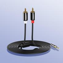 aux to - Ugreen 10590 AV116 3,5mm Jack to 2RCA (Cinch) Cable 3m Black - 11 nuotrauka