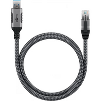 rj45 to usb kabelis - Goobay 70299 USB-A 3.0 to RJ45 Ethernet kabelis, 1 m Juodas (Black) - 1 nuotrauka