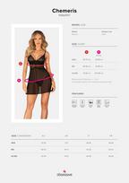 moto apranga - Obsessive obs Babydoll XS/S Plius dydžio seksuali apranga - 3 nuotrauka