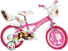 barbe - Dino Bikes Barbie vaikiškas dviratukas, 16", rožinis (Pink) - 1 nuotrauka