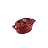 Zyle Ovalus emaliuotas ketaus puodas ZY02RKI, raudonas (Red)