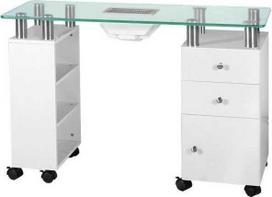 manikiurui - Activeshop Manikiūro stalas su dulkių surinkėju 013B, baltas (White) - 2 nuotrauka