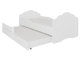 dvigule istraukiama - ADRK Furniture Lova Casimo II, balta (White), 80x160 cm, su čiužiniu - 2 nuotrauka