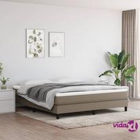 miegamojo lova su ciuziniu - vidaXL Lovos rėmas su spyruoklėmis, taupe (Taupe), 180x200 cm, audinys - 2 nuotrauka