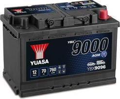akumuliatoriai start stop - Yuasa YBX9096 70Ah 760A 12V AGM - 4 nuotrauka