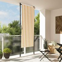 vidaXL Lauko roletas, oranžinis/baltas (Orange/White), 100x270 cm, audinys ir plienas
