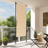 roletas pavesine - vidaXL Lauko roletas, oranžinis/baltas (Orange/White), 100x270 cm, audinys ir plienas - 2 nuotrauka