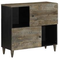 komoda indauja - vidaXL Indauja 80x33x75 cm, Masyvo medžio mango (Mango Wood) - 2 nuotrauka